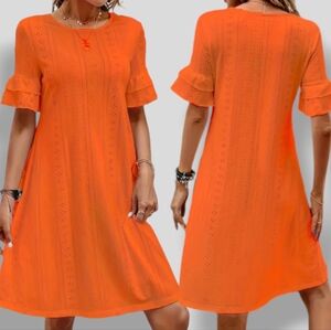 🆕Chic Eyelet Embroidered Dress